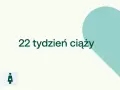 22 tydzień ciąży, czyli który to miesiąc? Grafika z sercem i ikonami D+ oraz kobiety w ciąży.