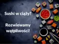 Sushi w ciąży? Rozwiewamy wątpliwości! Na zdjęciu różnorodne rolki sushi, sos sojowy, wasabi i marynowany imbir.
