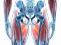 Anatomia miednicy i ud, pokazująca mięśnie. Dowiedz się, jak ćwiczyć mięśnie Kegla u mężczyzn, wzmacniając te kluczowe partie.
