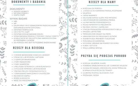 Torba do szpitala: lista rzeczy na poród i dla noworodka