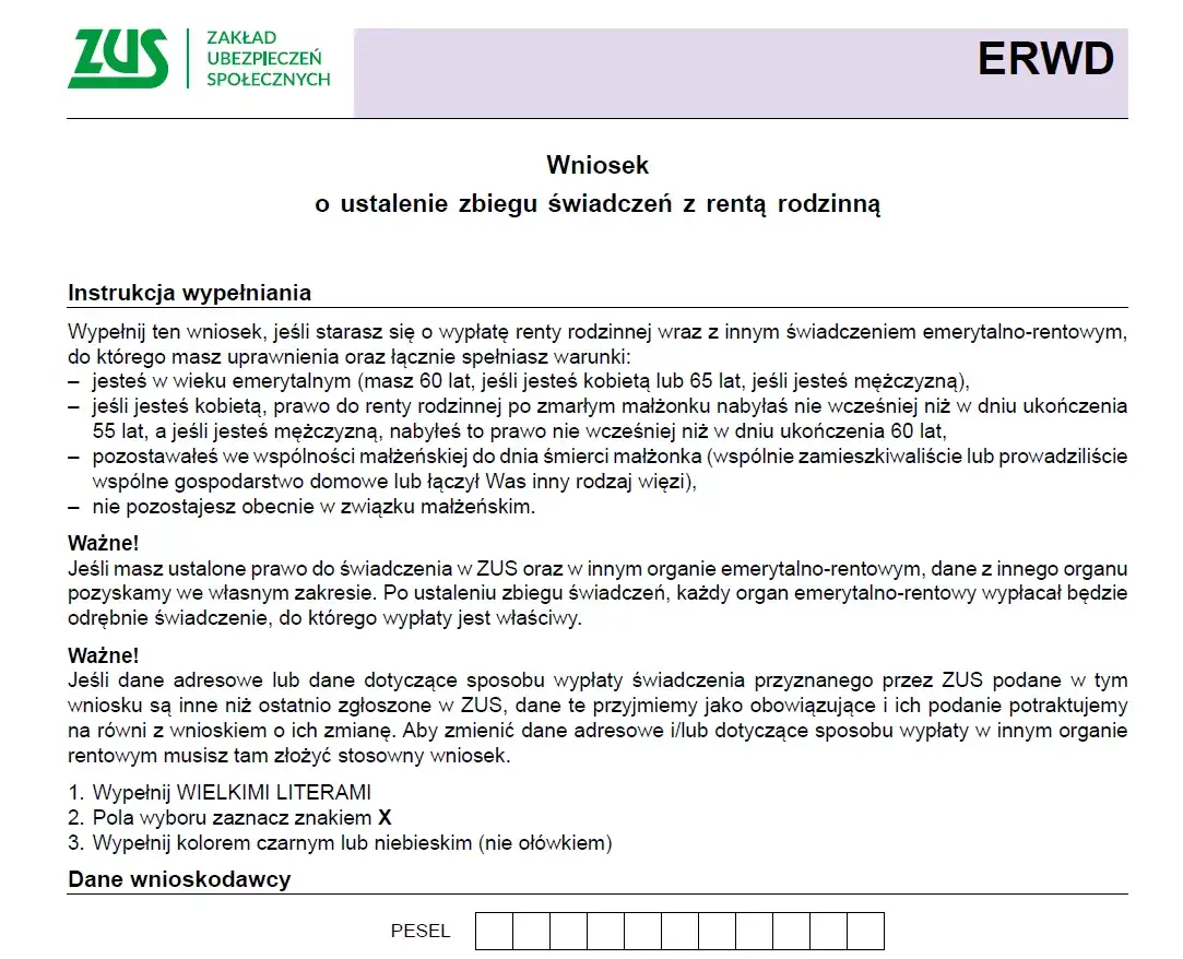 Renta rodzinna ZUS świadczenie finansowe