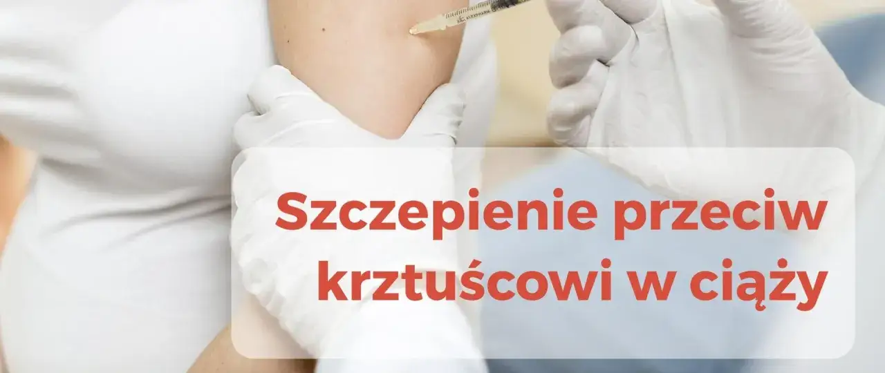 Rękawiczki medyczne zakładane do podania szczepionki Boostrix w ciąży.
