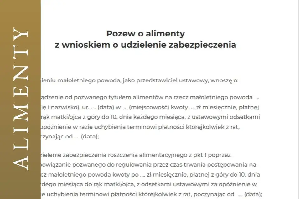 wzory pism sąd rodzinny, przykładowy wniosek alimenty